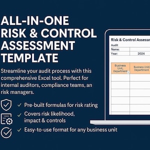 Sjabloon risicobeoordeling, risicoregister en controletest (Excel)