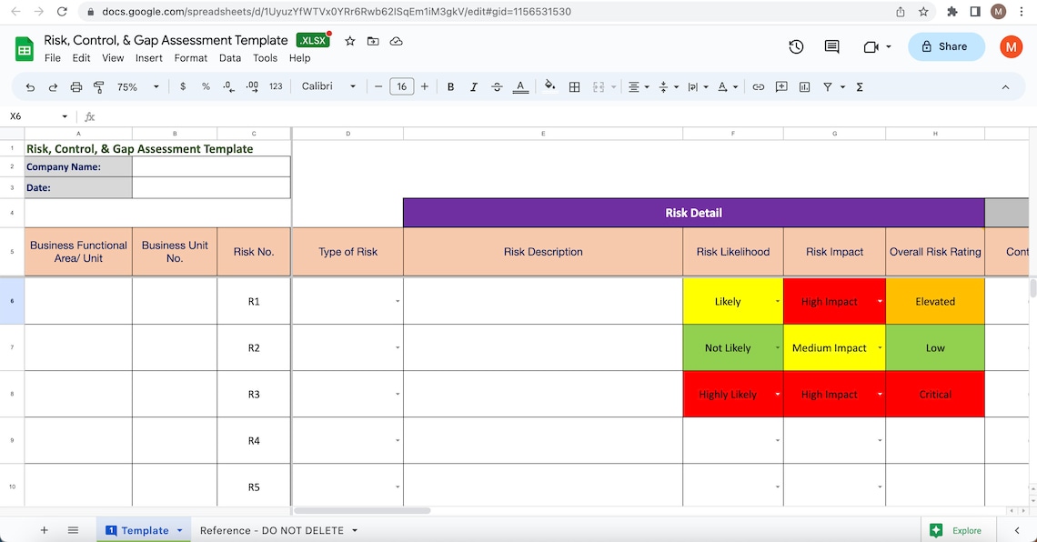 Risk Assessment and Risk Register Template: Excel & Google Sheets - Etsy