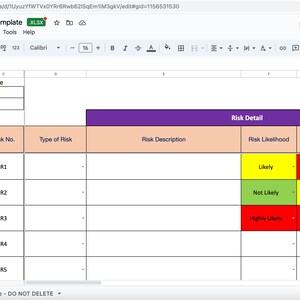 Risk Assessment and Risk Register Template: Excel & Google Sheets - Etsy
