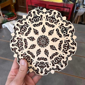 Mandala Multi Layer, SVG ready for download, Lightburn file already prepared, Instant Download, DXF, STL, 3 Layer Files
