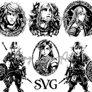 Zelda SVG | Zelda Vector Cut Files | Digital Download | Fan Art | Instant Download | Zelda Tears Of The Kingdom | Laser Engrave | Glowforge