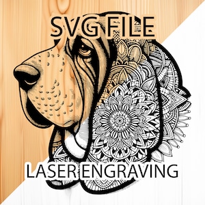 Manda-Dog, Beautiful Mandala Dog, Life Nature, For Lightburn, Glowforge, 3D Art with Laser Engraver, Laser, Instant Engraving