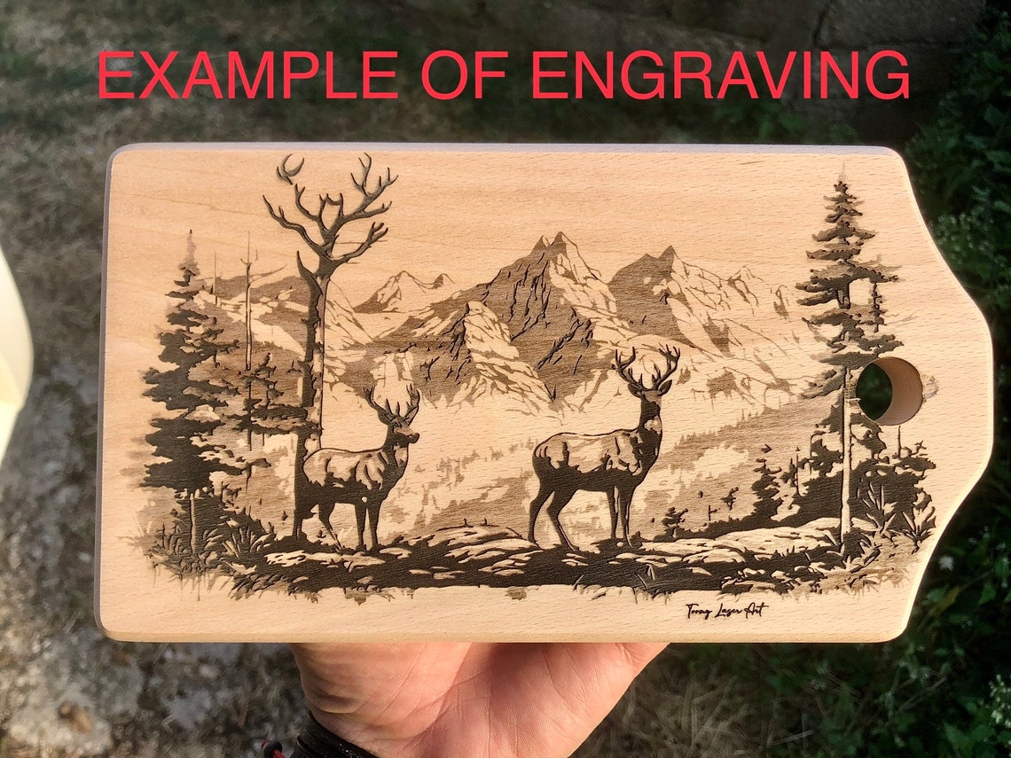 Forest With Deer Silhouette Cut Charcuterie Board Svg Instant Download ...