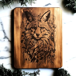 Fox Board SVG, Vector Graphic, Food Platter Design, Chopping Cutting Board Template, Instant Download, Nature Design Cut Svg
