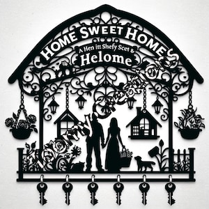 Key Holder, SVG, Home Sweet Home, House, Family Love, Dog, Cat, Instant Download