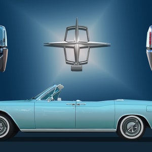 Motoryzacyjne wydruki artystyczne giclee, Lincoln, Continental, 1966