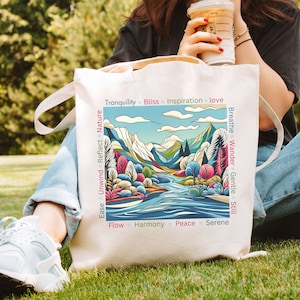 Granola Girl Reusable Canvas Totes Bag Nature Lovers Farmers Market Grocery Bag Foldable Everyday Shopping Bag Book Bag Hiking Gifts