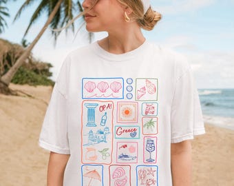 OPA Greece Shirt Coastal Girl Coastal Granddaughter Girls Trip Shirt Girls Weekend Greece Bridal Party Gifts Bach Shirts Comfort® Colors