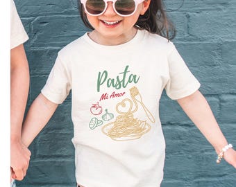 Pastaliefhebber Italiaans thema kinder T-shirt Al Dente Pasta Unisex peuter shirt cadeau idee voor Italiaans meisje jongen Italië T-shirts voor kinderen
