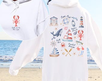 Cape Cod Hooded Sweatshirt Beach Bachelorette Nautical Bride Crew Gift Girls Beach Trip Sweatshirt Girls Weekend Travel Destination