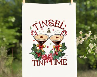 Espresso Martini Tea Towel Christmas Hanging Kitchen Towels Host Gifts Hosting Gift Martini Lover Gifts Dish Towels for Christmas