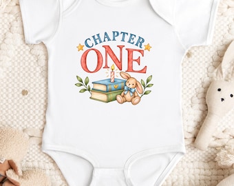 Chapter One Birthday Baby Bodysuit, First Birthday Outfit, Bookish Baby Gift, One For The Books, Storybook Birthday, Little Reader Gift