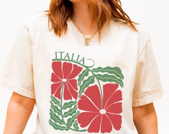 Vintage Style Italy Shirt Italian Heritage Shirt Gift for Italy Lovers Italian Culture Enthusiasts Boho Floral Shirt La Dolce Vita Shirt