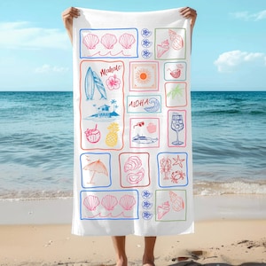Hawaii Beach Towel Maui Bride Beach Towel Bachelorette Towels Kids Pool Towel Coastal Bachelorette Gift for World Traveler Pool Accessories