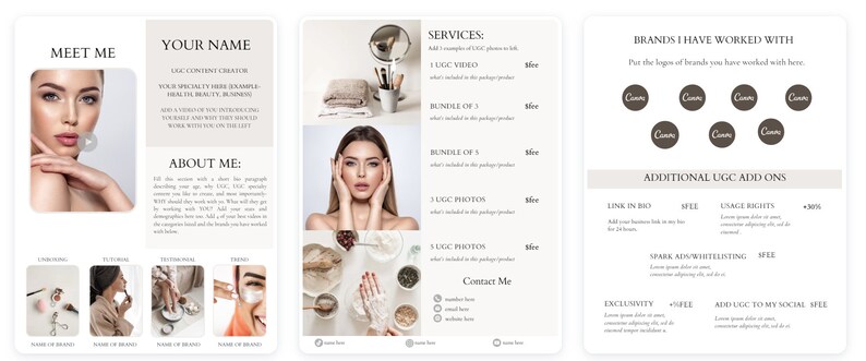 UGC Portfolio UGC Creator UGC Media Kit User Generated Content Ugc Creator Canva Template image 4