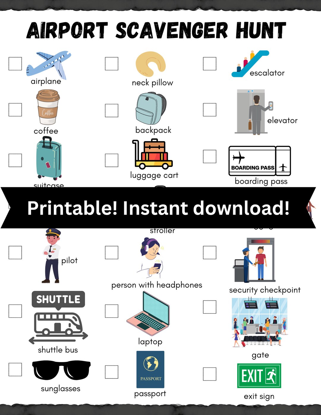 Airport Scavenger Hunt/ Printable/ Instant Download Etsy Airport Scavenger Hunt/ Printable/ Instant Download Etsy