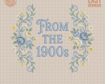 From 1900s Vintage Floral Digital PNG Design, Edwardian Botanical Art, Antique Craft File