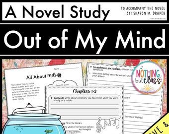 Out of My Mind Novel Study Unit | Literature Guide | Comprehension Worksheets | ELA Homeschool | Reading Activities