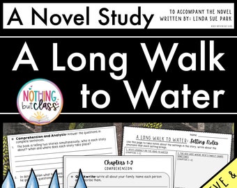 A Long Walk to Water Novel Study Unit | Literature Guide | Comprehension Worksheets | Homeschool Reading | Unit Study