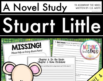 Stuart Little Novel Study Unit | Literature Guide | Comprehension Worksheets | Homeschool Reading | Unit Study