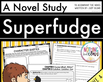 Superfudge Novel Study Unit | Literature Guide | Comprehension Worksheets | Homeschool Reading | Unit Study