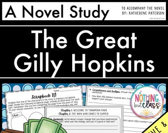 The Great Gilly Hopkins Novel Study Unit | Literature Guide | Comprehension Worksheets | ELA Homeschool | Reading Activities | Unit Study