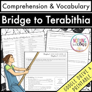 Bridge to Terabithia | Comprehension and Vocabulary by Chapter | Guided ...