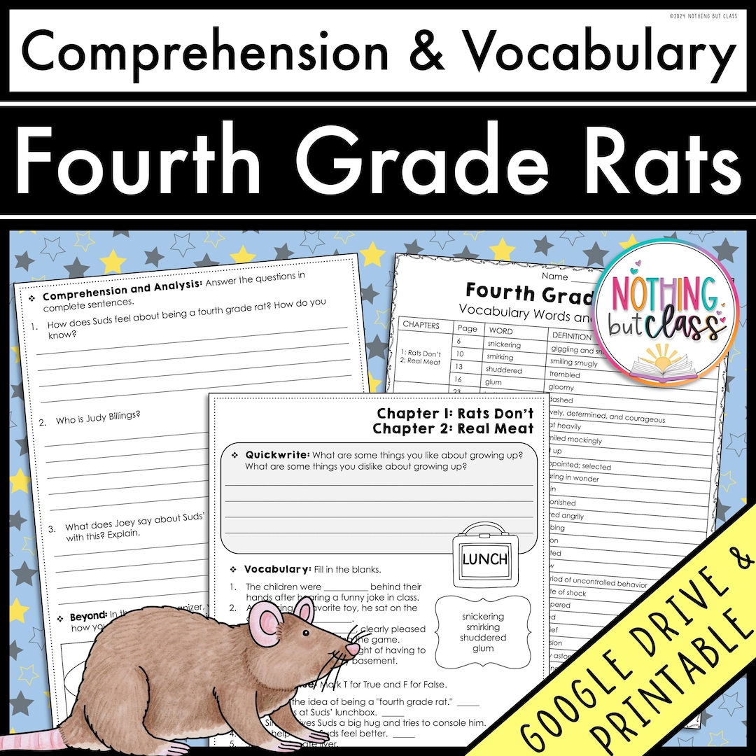 Chapter 13 Fourth Grade Rats Fourth Grade Rats | Comprehension and Vocabulary by Chapter | Guided ...
