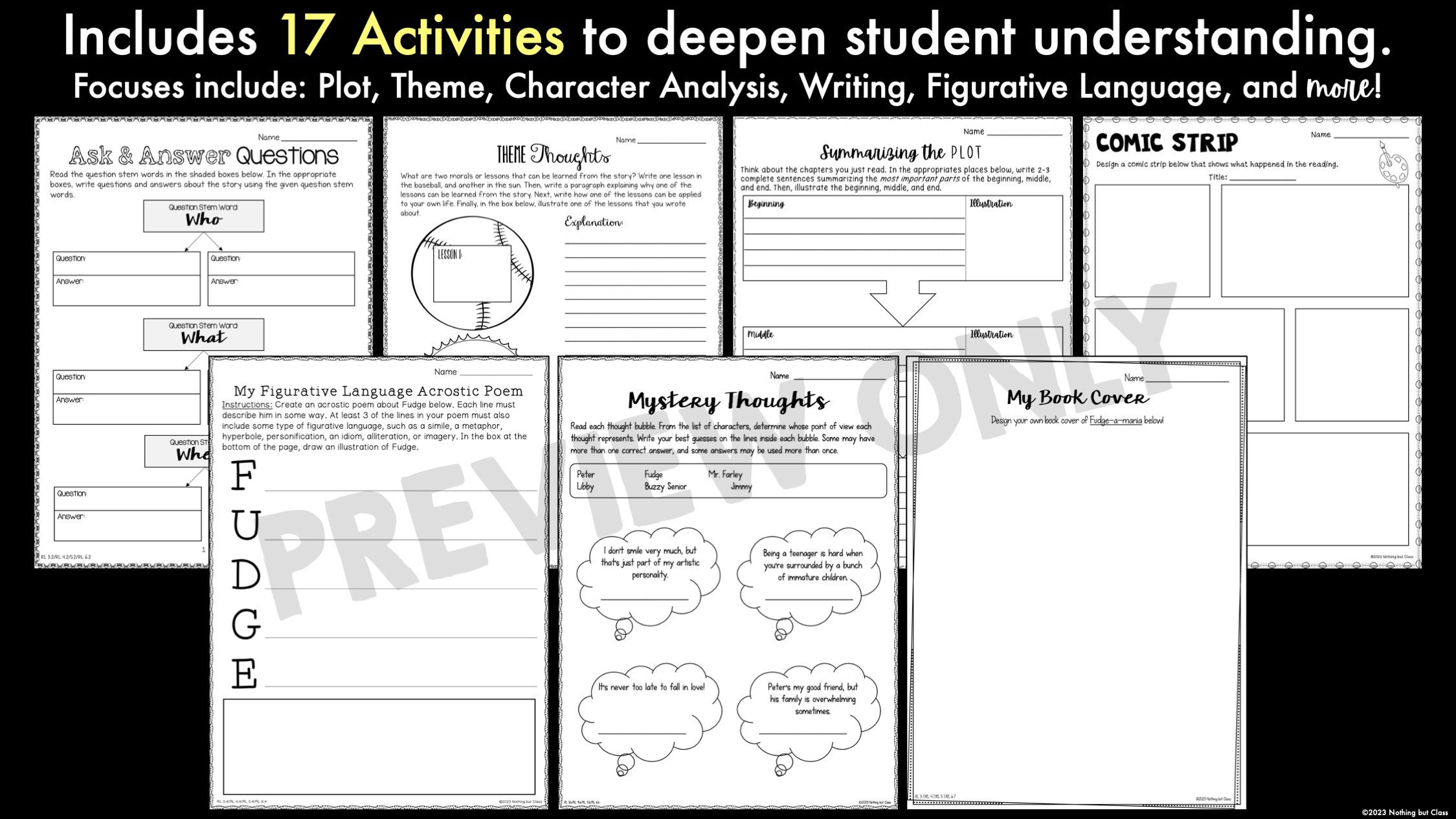 Fudge Adding Worksheets Fudge-a-mania Novel Study Unit | Literature Guide | Comprehension ...