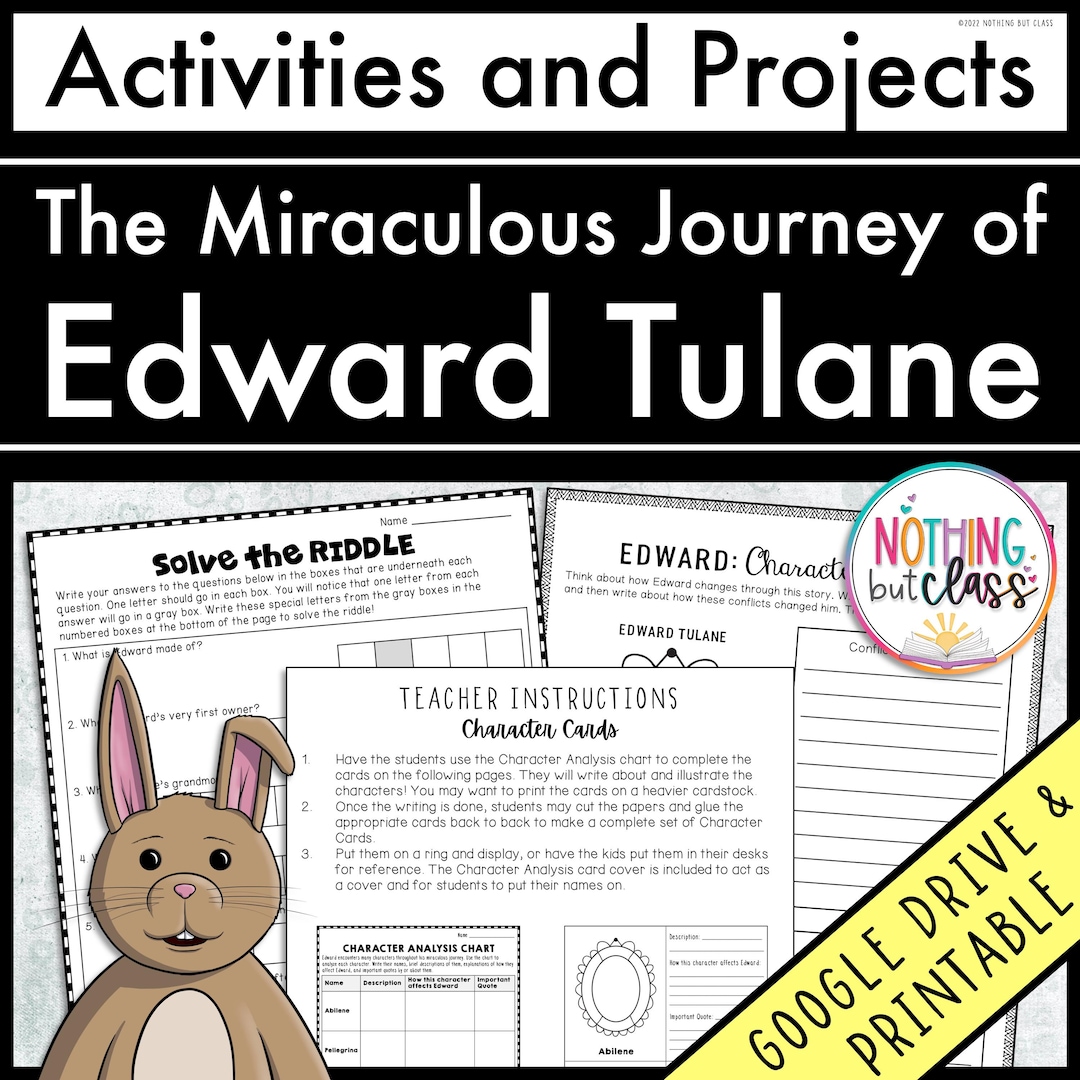 The Miraculous Journey of Edward Tulane | Reading Response Activities ...