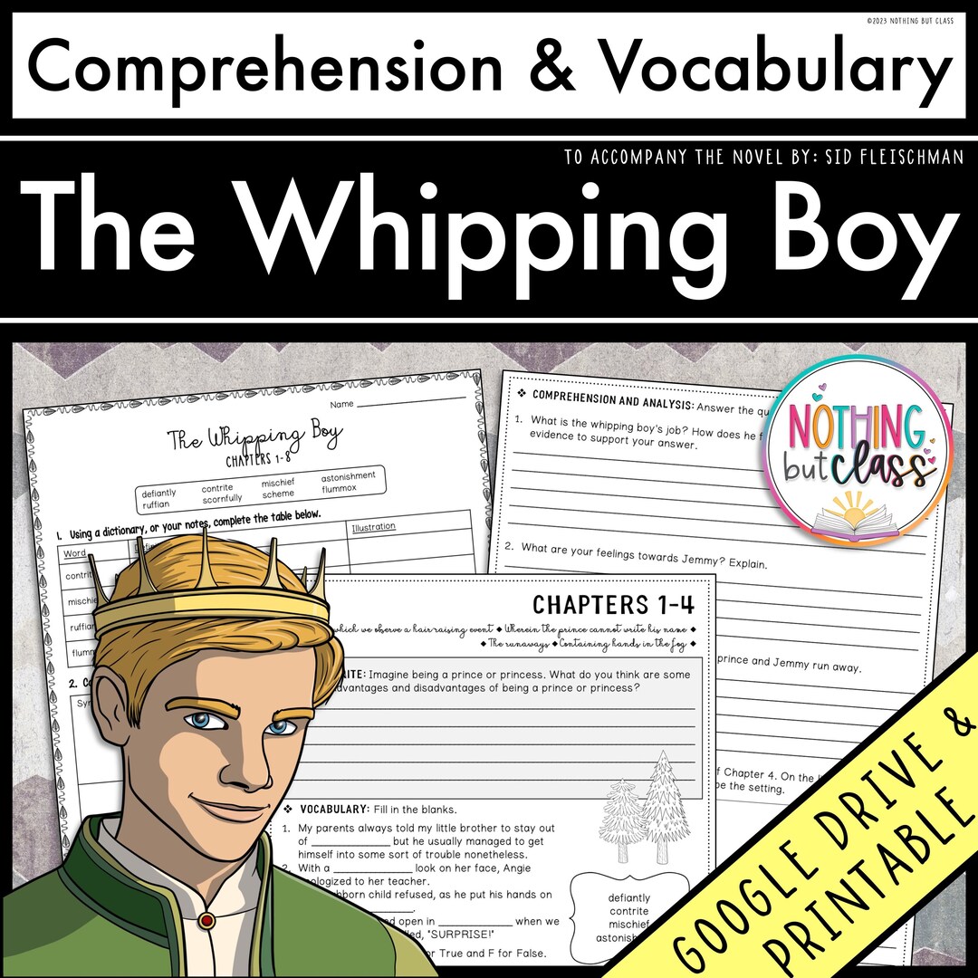 The Whipping Boy | Comprehension and Vocabulary by Chapter | Guided ...