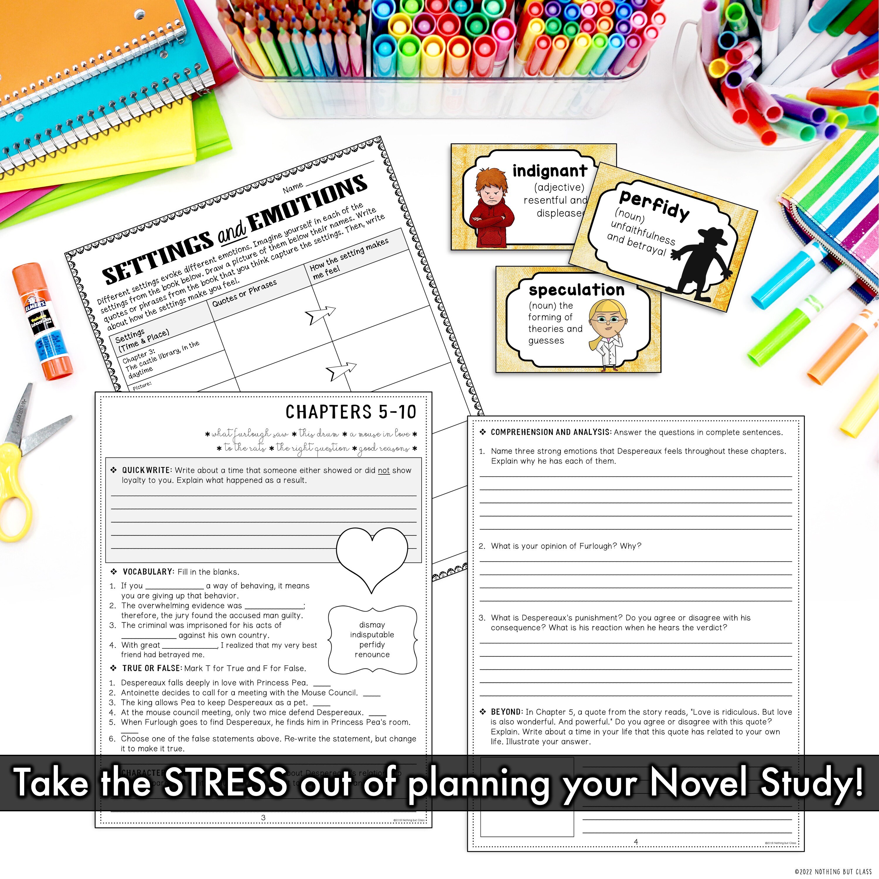 The Tale of Despereaux Novel Study Unit Literature Guide Comprehension ...