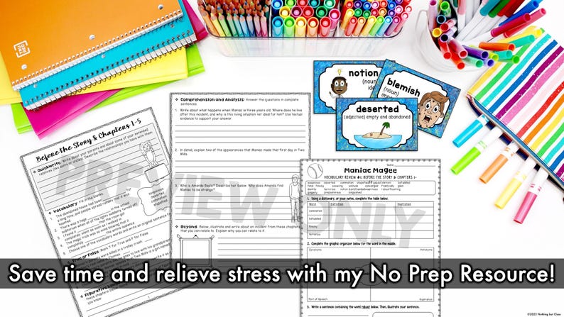 Maniac Magee | Comprehension and Vocabulary by Chapter | Guided Reading ...