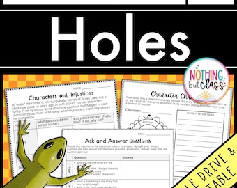 Trous | Activités et projets de réponse à la lecture | Ressources pour l'étude de romans | Feuilles de calcul et numérique