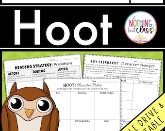 Hoot | Reading Response Activities and Projects | Guided Reading | Worksheets | Printable and Digital