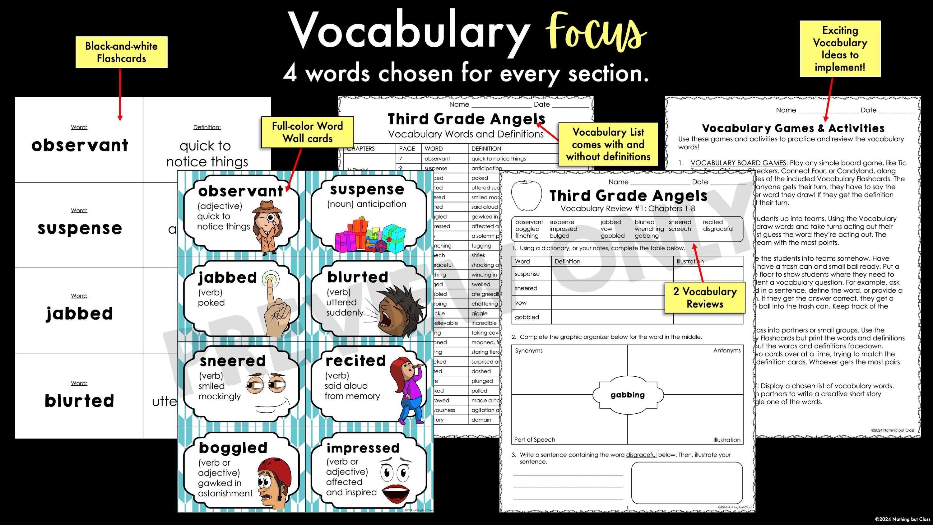 Third Grade Angels Novel Study Unit | Literature Guide | Comprehension ...