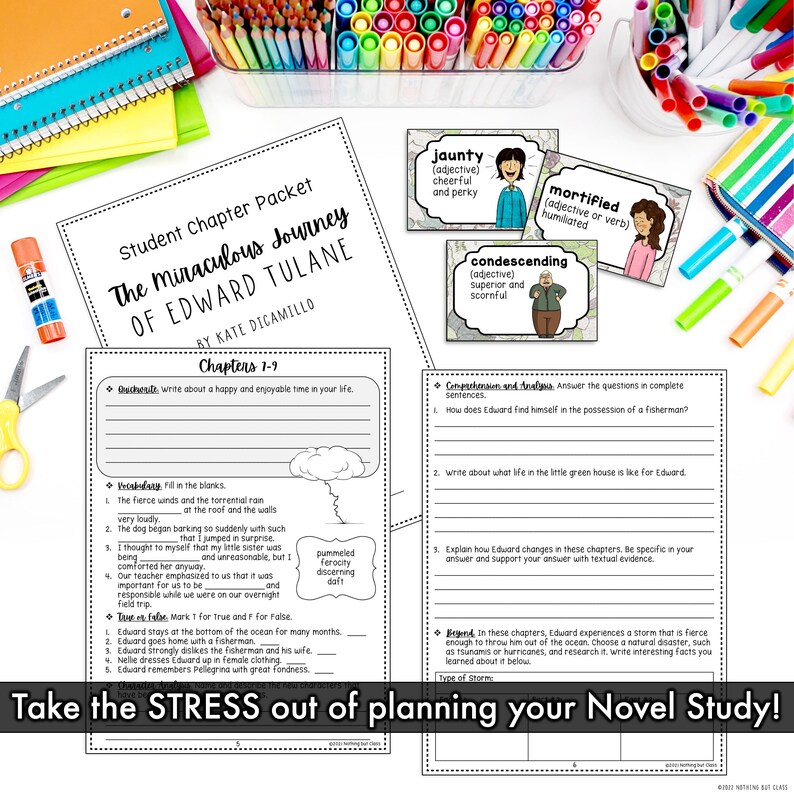 Student Chapter Packet The Miraculous Journey of Edward Tulane | Comprehension and Vocabulary ...