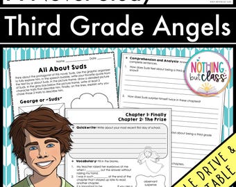 Third Grade Angels Novel Study Unit | Literature Guide | Comprehension Worksheets | Activities and Tests | ELA Homeschool | Book Unit