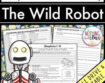 Peut inclure: Une feuille de travail imprimable pour un livre pour enfants intitulé "The Wild Robot". La feuille de travail présente un personnage de robot, des mots de vocabulaire et des questions de compréhension. La feuille de travail est conçue pour que les élèves apprennent à connaître les robots et le monde naturel.