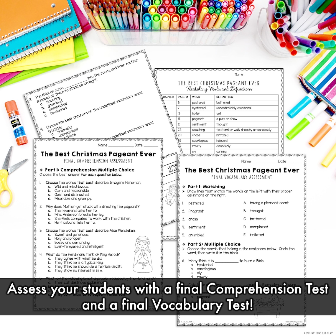 The Best Christmas Pageant Ever Tests | Quizzes | Assessments for Novel ...