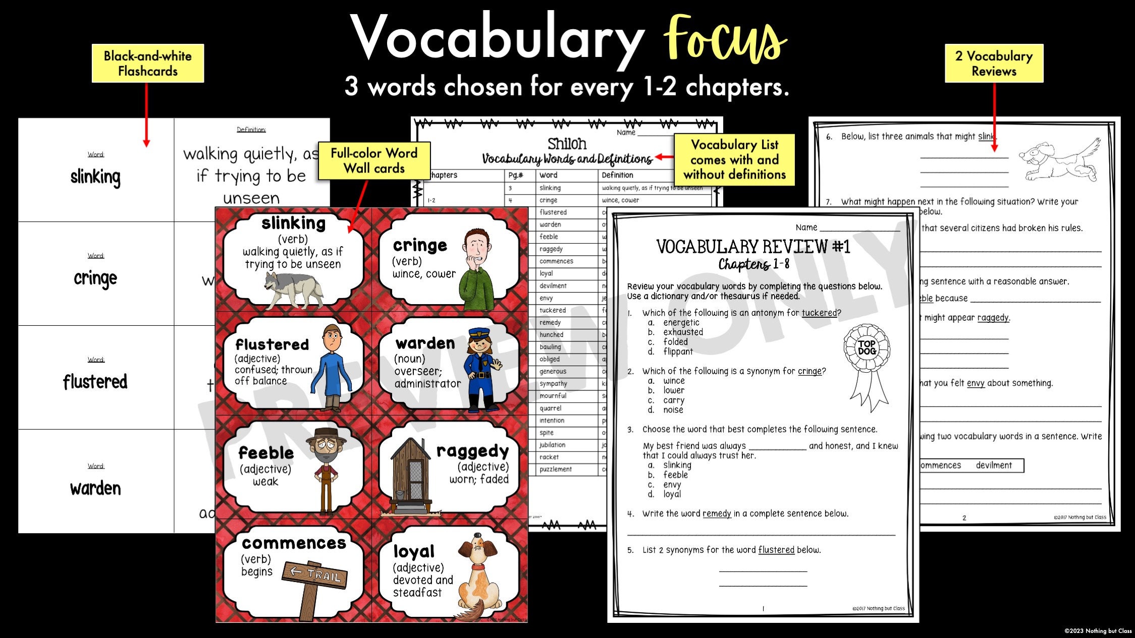 Shiloh Novel Study Unit Literature Guide Comprehension Worksheets ...