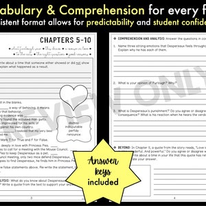 The Tale of Despereaux Novel Study Unit | Literature Guide ...