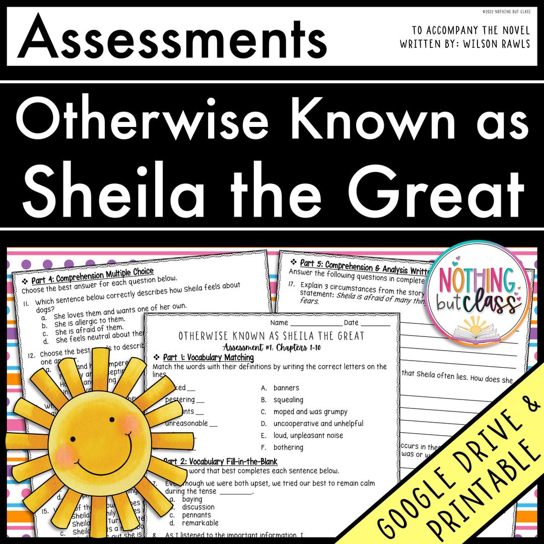 Otherwise Known as Sheila the Great - Tests | Quizzes | Assessments for ...