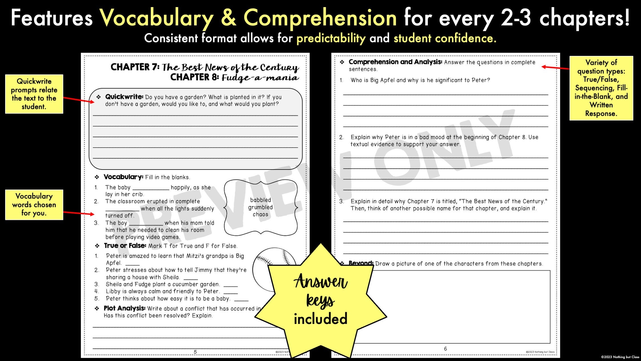 Fudge Adding Worksheets Fudge-a-mania Novel Study Unit | Literature Guide | Comprehension ...