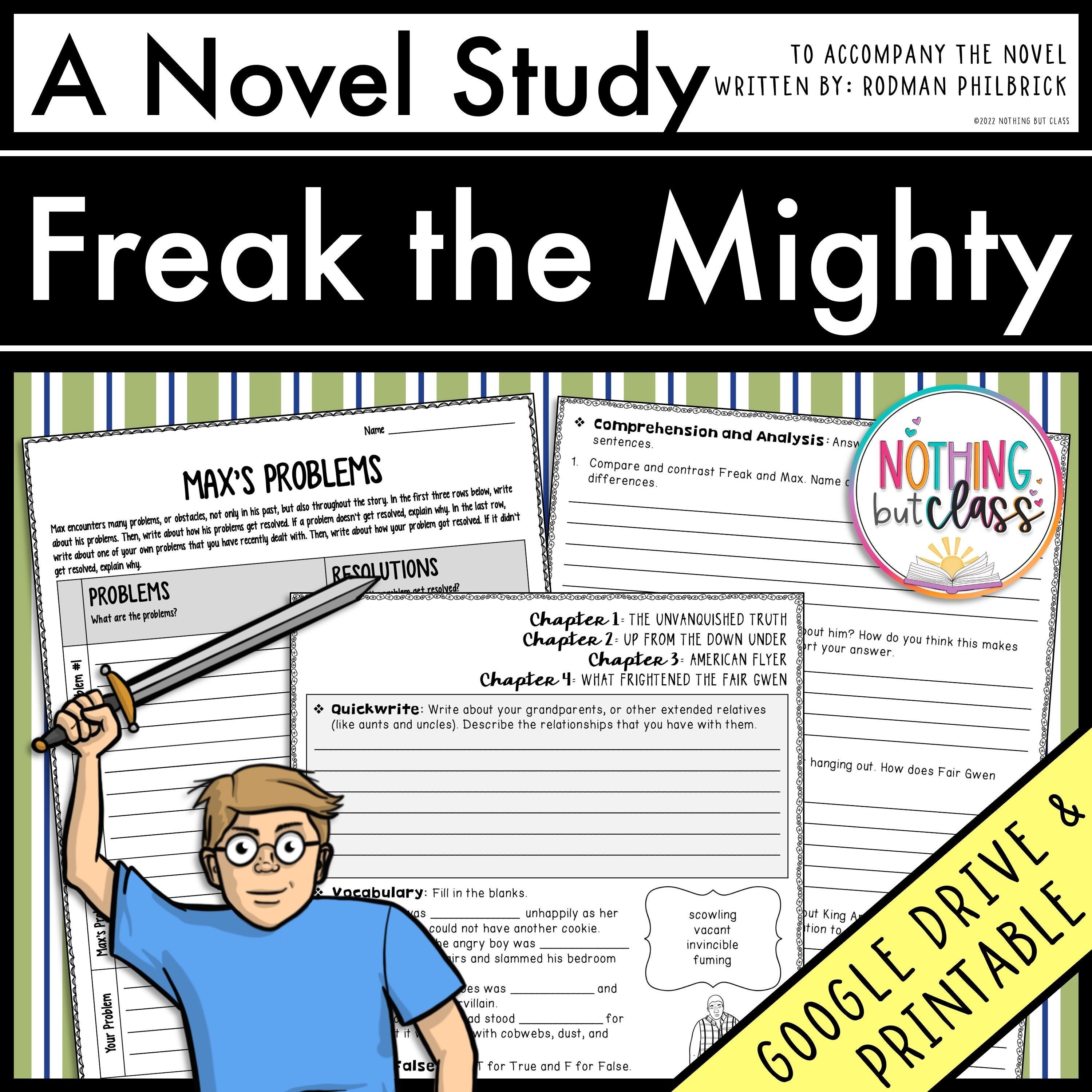freak-the-mighty-novel-study-unit-literature-guide-etsy