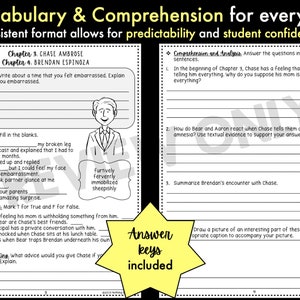 Restart Novel Study Unit | Literature Guide | Comprehension Worksheets ...