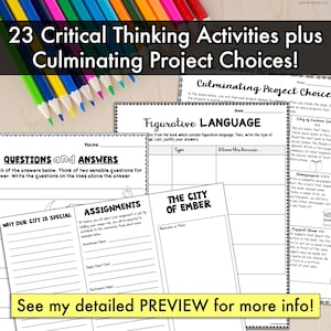 The City of Ember | Reading Response Activities and Projects | Guided ...