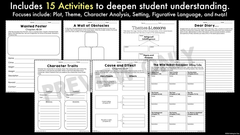 The Wild Robot Escapes Novel Study Unit | Literature Guide ...