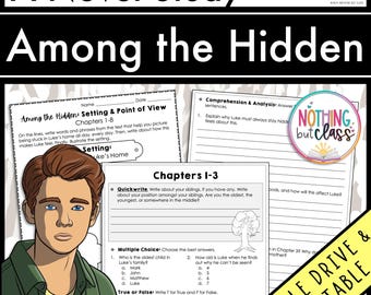Among the Hidden Novel Study Unit | Literature Guide | Comprehension Worksheets | Activities & Tests | ELA Reading Comprehension, Book Study