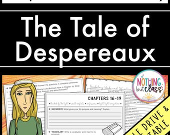 The Tale of Despereaux | Comprehension and Vocabulary by chapter | Guided Reading | Worksheets for Novel Study